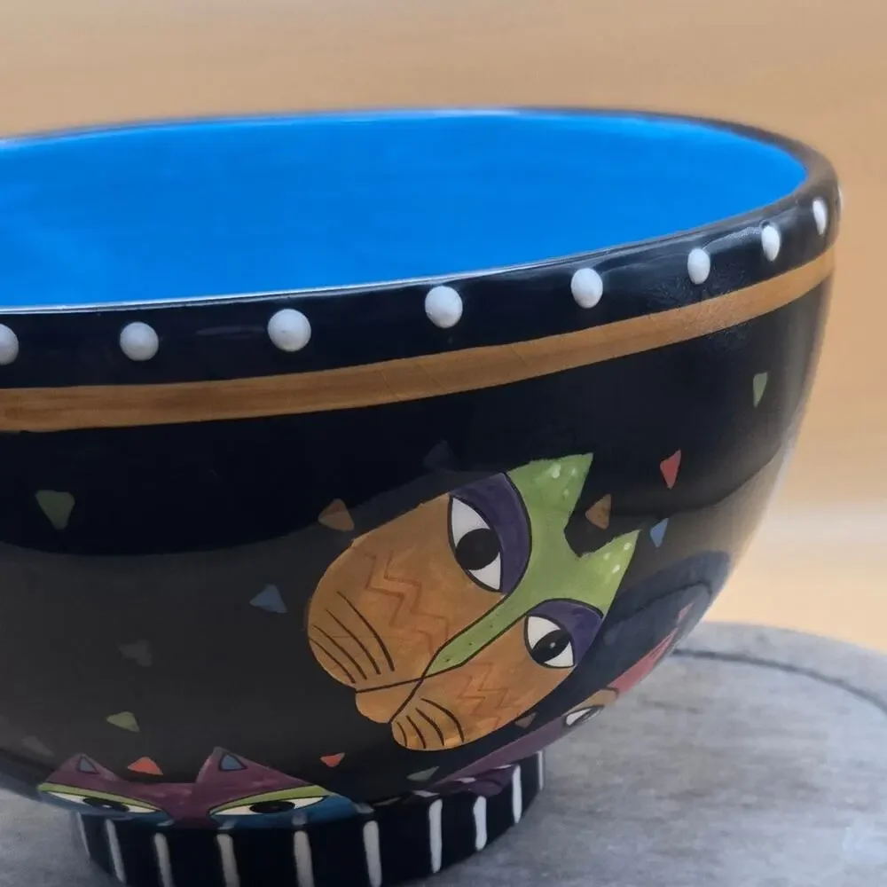 Bella Casa by Ganz with Laurel Burch Studio Cat Serving Footed Bowl